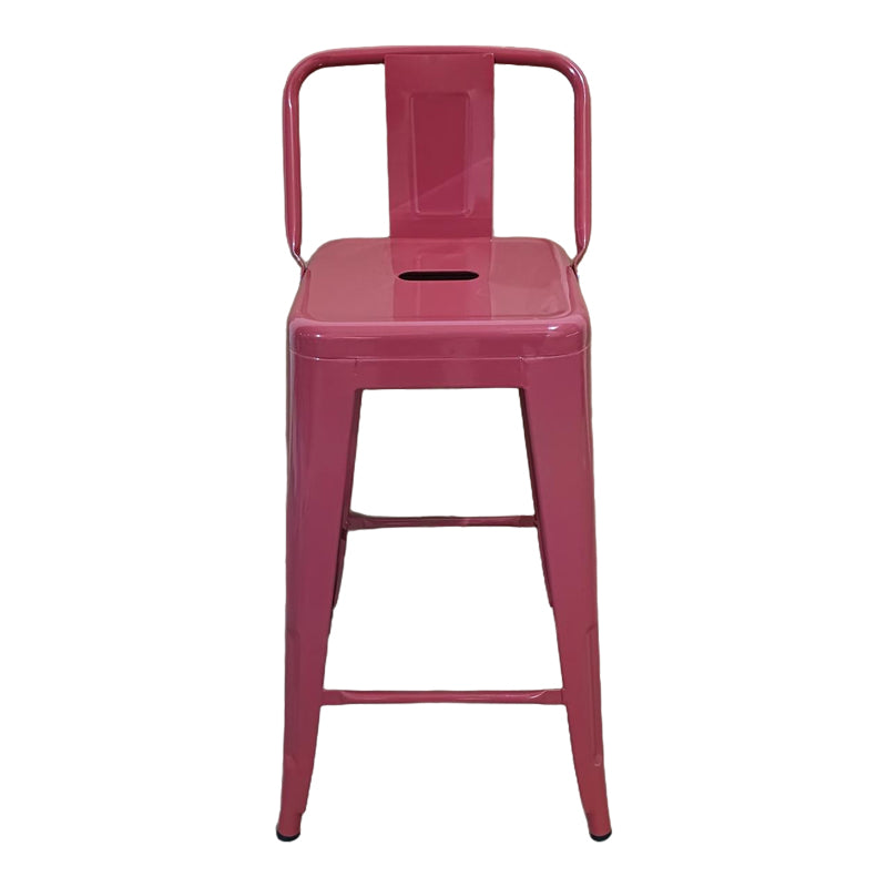 Σκαμπό μπαρ μεσαίου ύψους με πλάτη Utopia pakoworld terracotta 42x42x86εκ