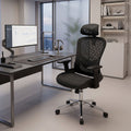 Καρέκλα γραφείου εργασίας Mergi pakoworld μαύρο mesh 62x63x120εκ