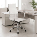 Καρέκλα γραφείου διευθυντή Valter pakoworld λευκό pu 55.5x58x108εκ