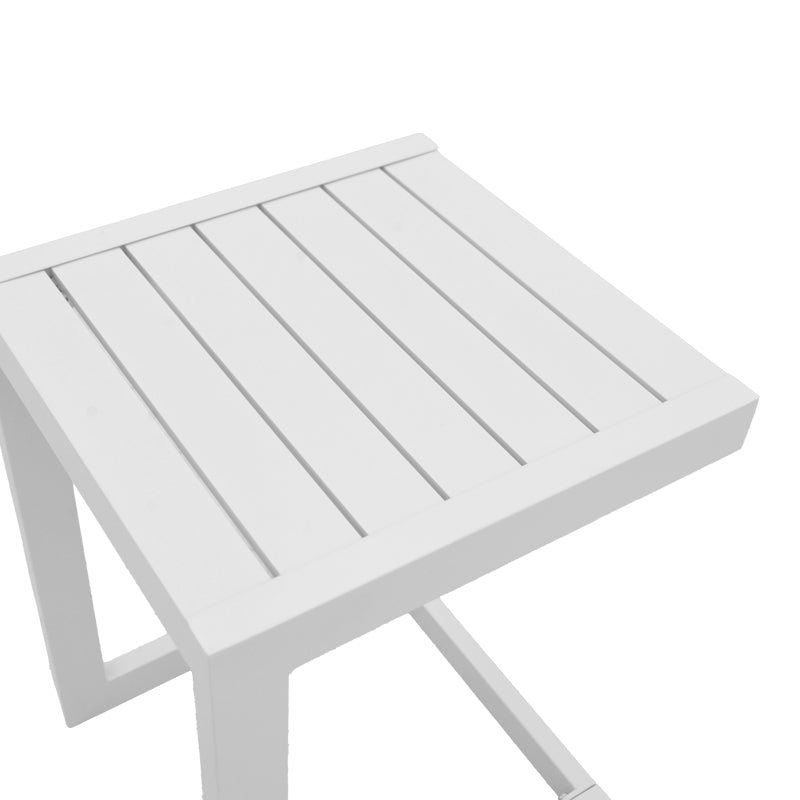 Τραπέζι Aether pakoworld λευκό αλουμίνιο 37.5x36.5x53εκ