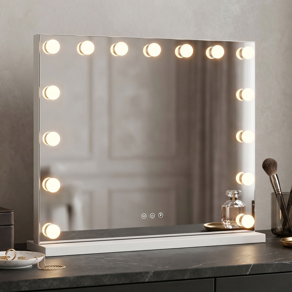 Καθρέπτης Led Hollywood pakoworld μέταλλο λευκό 60x12x52.3εκ