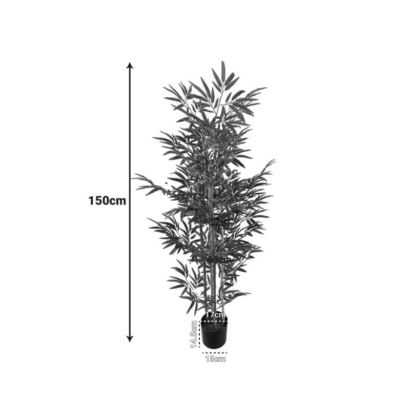 Διακοσμητικό φυτό Bamboo σε γλάστρα Inart πράσινο pp Υ150εκ