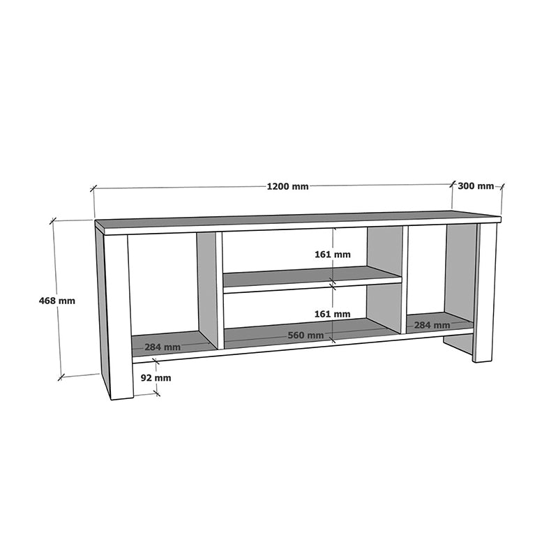 Έπιπλο τηλεόρασης Seref pakoworld σε λευκή απόχρωση 120x30x47εκ