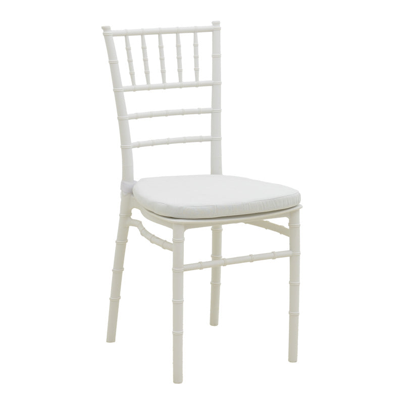 Καρέκλα Tiffany pakoworld με μαξιλάρι pp σε λευκή απόχρωση 40x40x88εκ