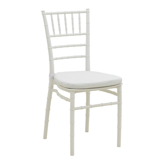 Καρέκλα Tiffany pakoworld με μαξιλάρι pp σε λευκή απόχρωση 40x40x88εκ