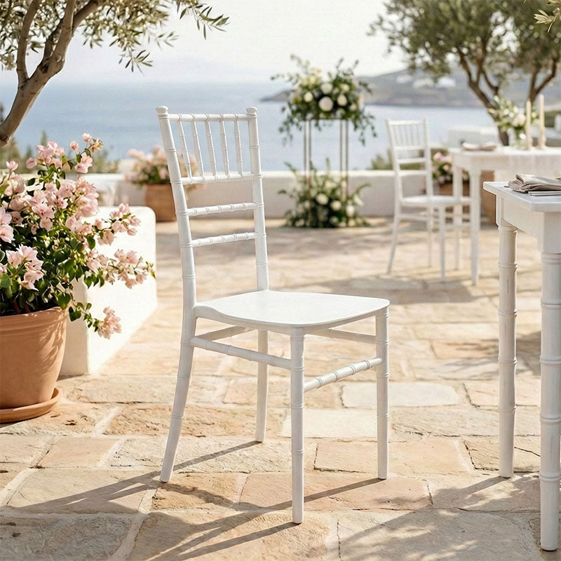 Καρέκλα Tiffany Ι pakoworld pp σε λευκή απόχρωση 38.5x46.5x87εκ