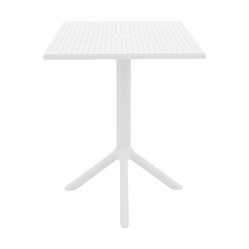 Τραπέζι Groovy pakoworld pp διατρητο λευκό 60x60x76εκ