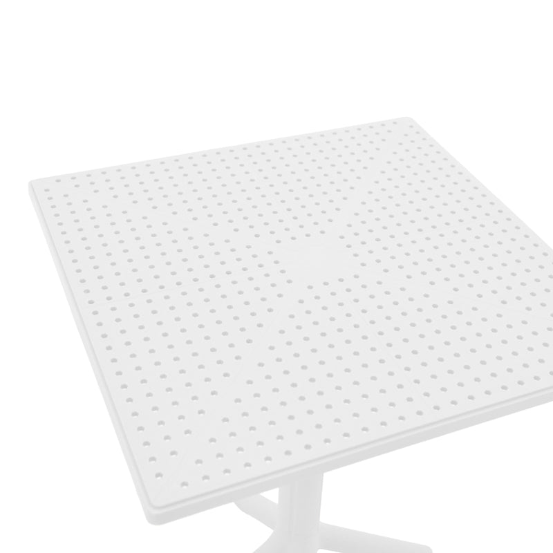 Τραπέζι Groovy pakoworld pp διατρητο λευκό 60x60x76εκ