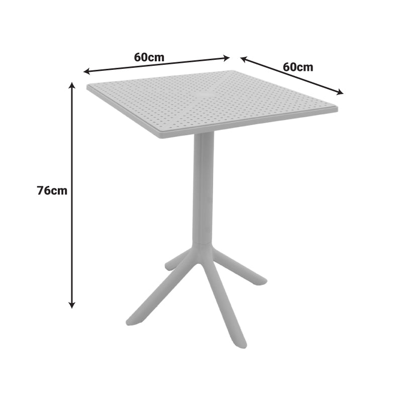 Τραπέζι Groovy pakoworld pp διατρητο ανθρακί 60x60x76εκ