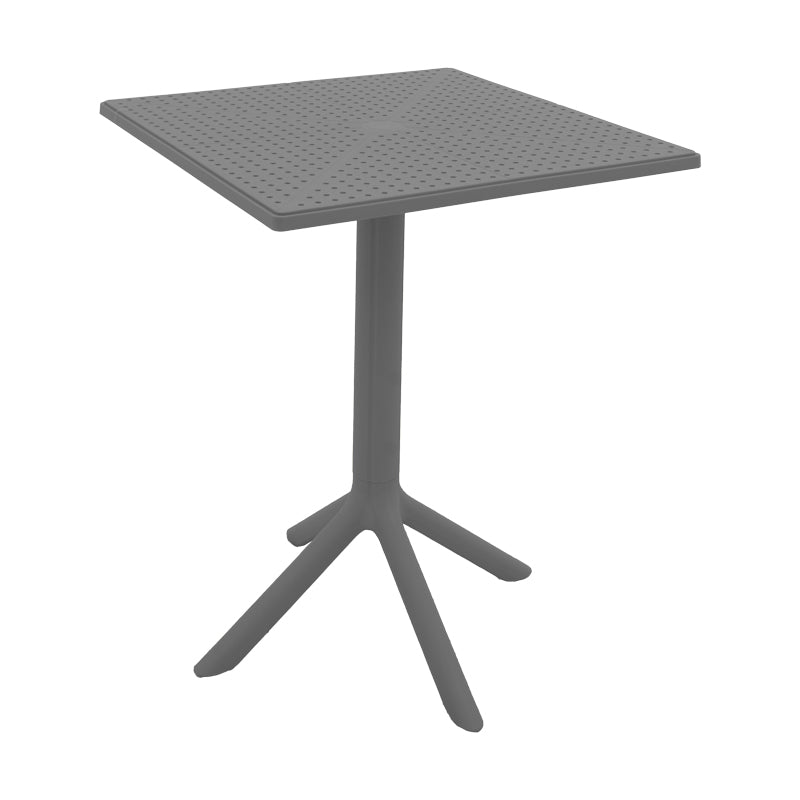 Τραπέζι Groovy pakoworld pp διατρητο ανθρακί 60x60x76εκ