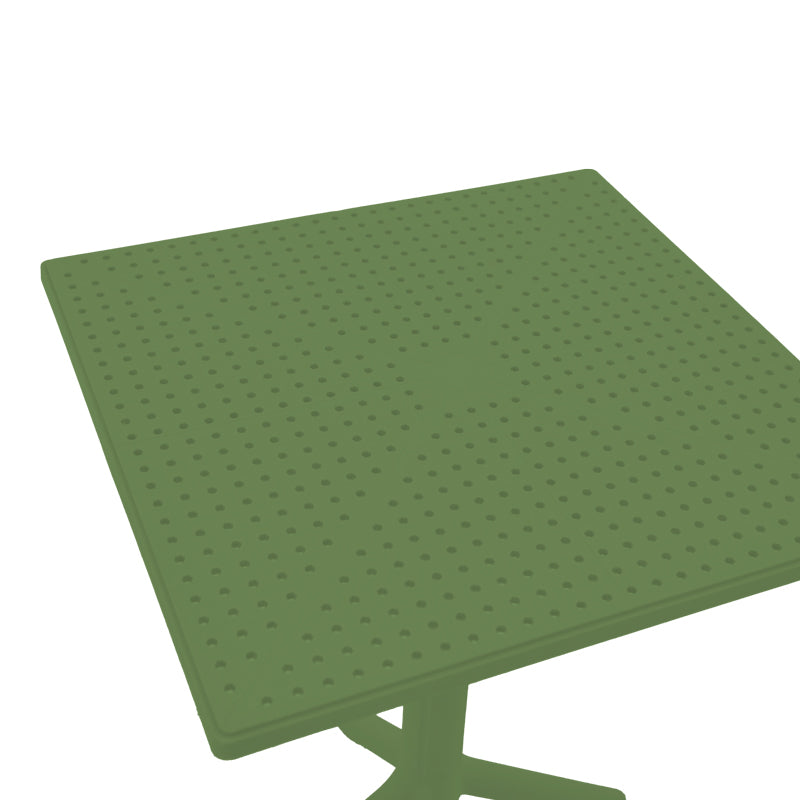 Τραπέζι Groovy pakoworld pp διατρητο σκούρο πράσινο 60x60x76εκ