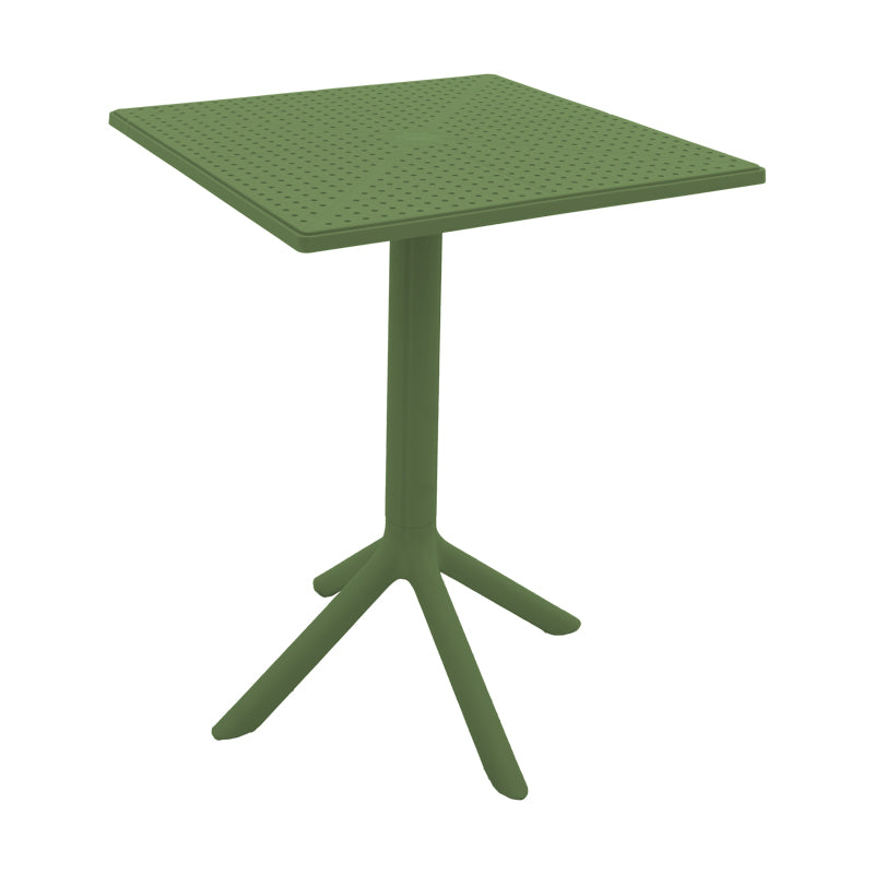 Τραπέζι Groovy pakoworld pp διατρητο σκούρο πράσινο 60x60x76εκ