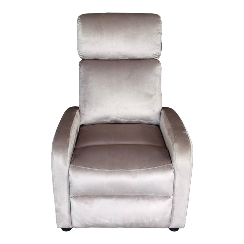 Πολυθρόνα relax Norva pakoworld βελούδο σε γκρι απόχρωση 68.5x86x100εκ