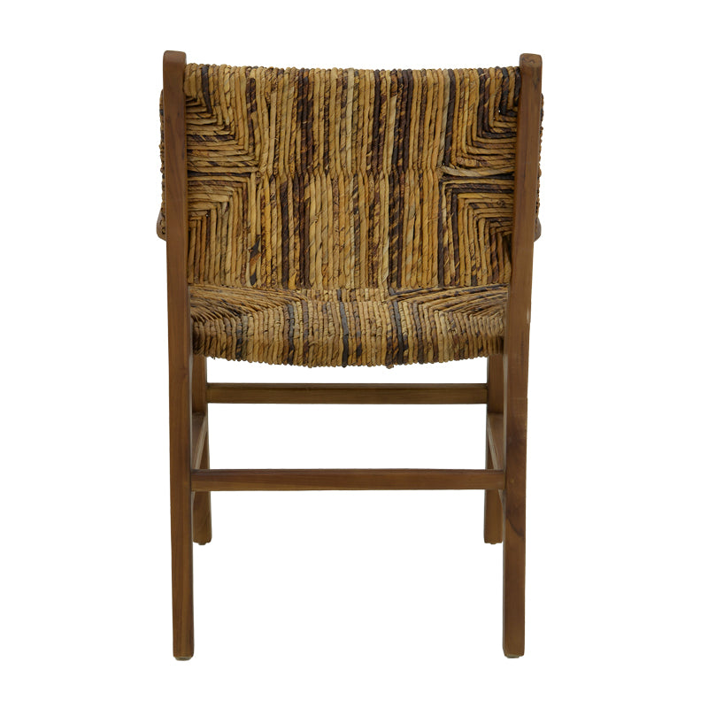 Πολυθρόνα Refane pakoworld φυσικό teak ξύλο-ψάθα 55x60x85εκ