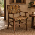 Πολυθρόνα Refane pakoworld φυσικό teak ξύλο-ψάθα 55x60x85εκ