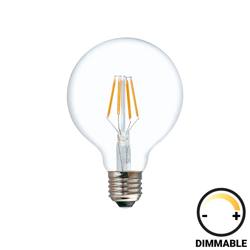 Λαμπτήρας LED G125 Bulb pakoworld dimmable 8W E27 2700K clear