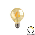Λαμπτήρας LED G125 Bulb pakoworld dimmable 8W E27 2700K amber