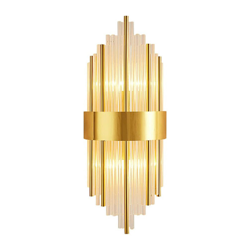 Φωτιστικό τοίχου-απλίκα Fenzy pakoworld E14 μέταλλο χρυσό-λευκό Φ20x60εκ