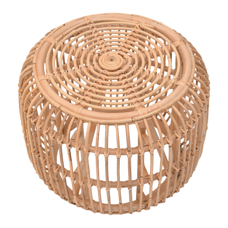 Σκαμπό Rajesty 4Life rattan σε φυσική απόχρωση Φ60x46εκ