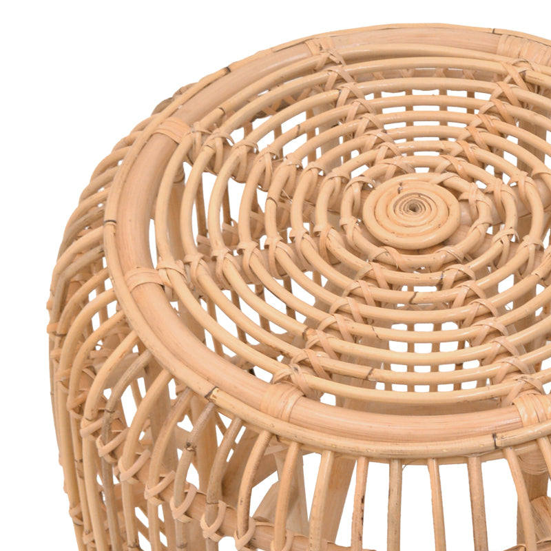 Σκαμπό Rajesty 4Life rattan σε φυσική απόχρωση Φ60x46εκ