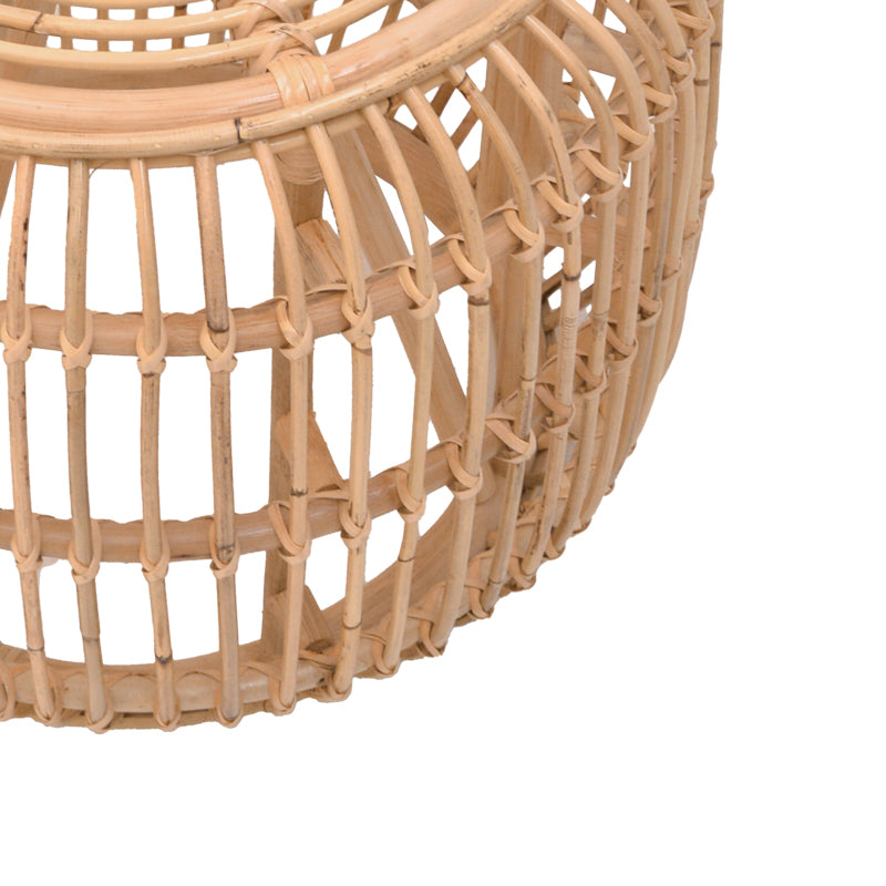 Σκαμπό Rajesty 4Life rattan σε φυσική απόχρωση Φ60x46εκ