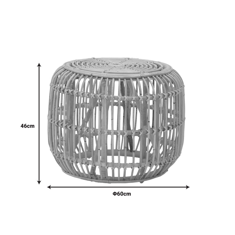 Σκαμπό Rajesty 4Life rattan σε φυσική απόχρωση Φ60x46εκ