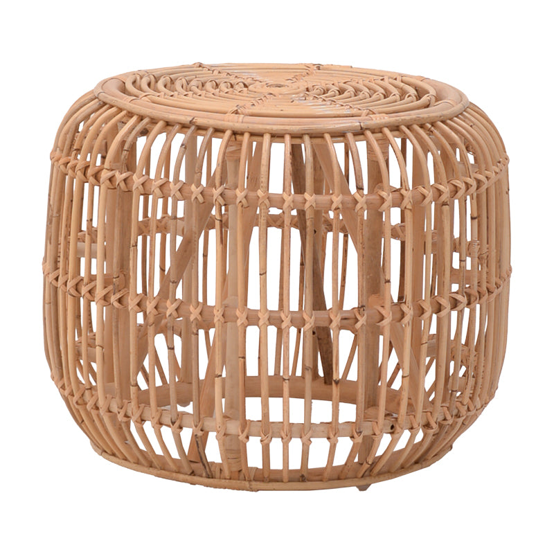 Σκαμπό Rajesty 4Life rattan σε φυσική απόχρωση Φ60x46εκ