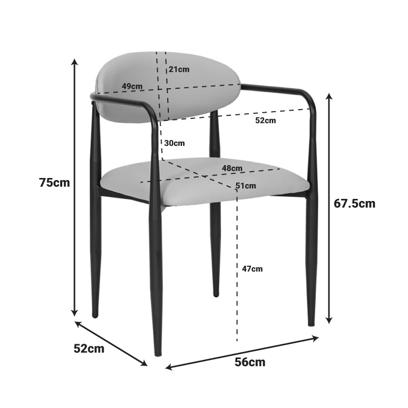 Πολυθρόνα Kalone 4Life pu σε μαύρη απόχρωση 56x55x78εκ