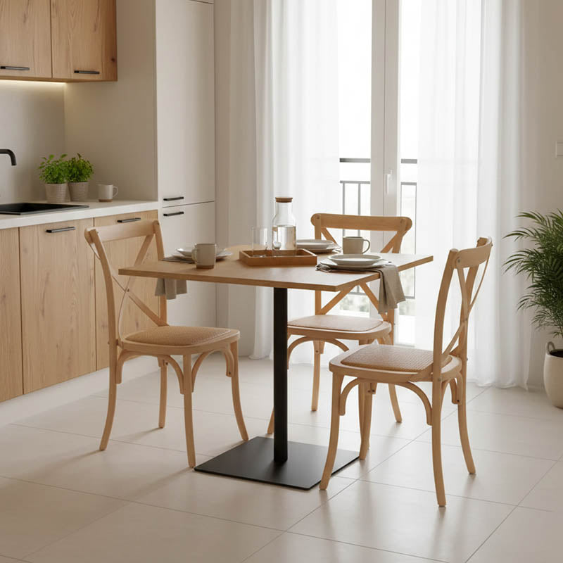Τραπέζι Nerobian pakoworld mdf σε sonoma απόχρωση 70x70x75εκ