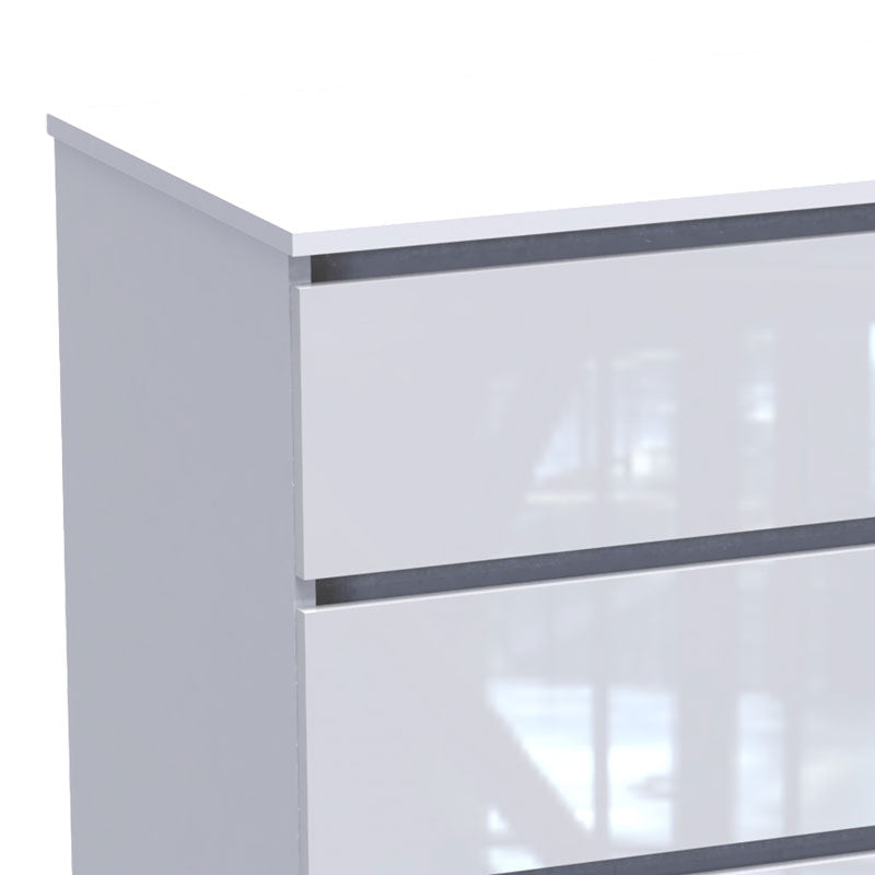 Συρταριέρα Dicama pakoworld mdf σε λευκη glossy απόχρωση 90x47x101εκ
