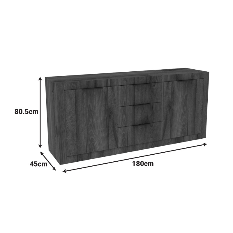 Μπουφές Doha pakoworld καρυδί με oak 180x45x80.5εκ
