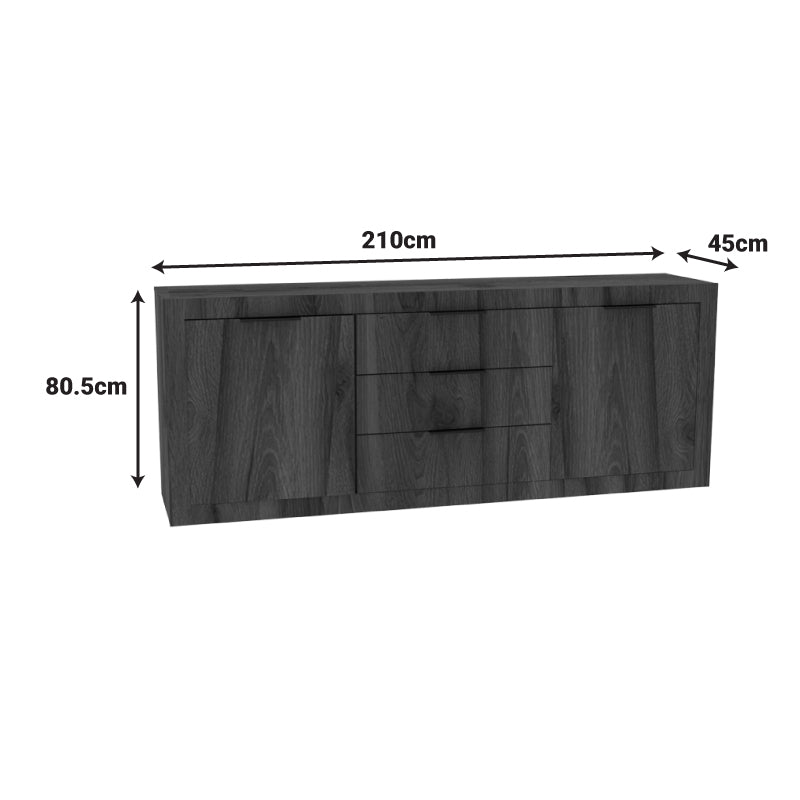 Μπουφές Doha pakoworld καρυδί με oak 210x45x80.5εκ