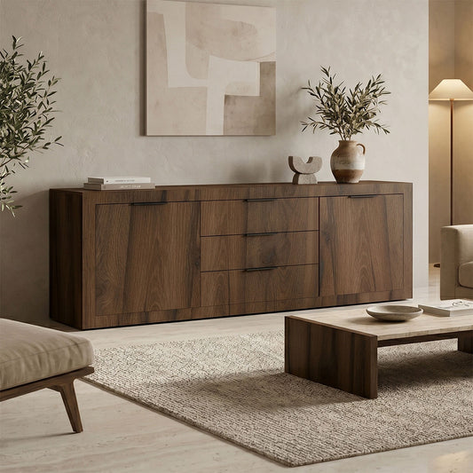 Μπουφές Doha pakoworld καρυδί με oak 210x45x80.5εκ