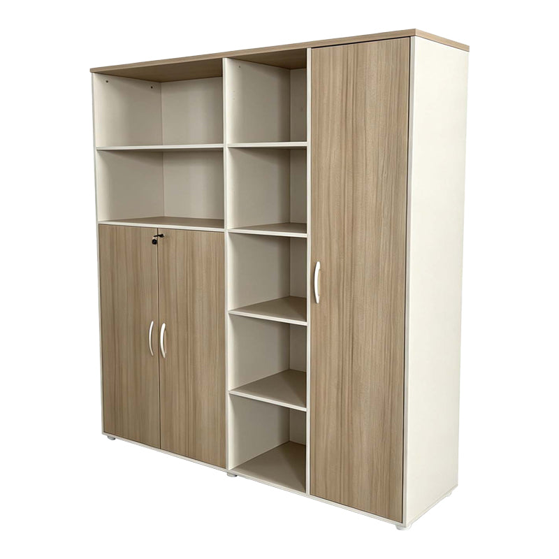 Βιβλιοθήκη γραφείου Jabari 4Life σε oak-μπεζ απόχρωση 160x40x200εκ