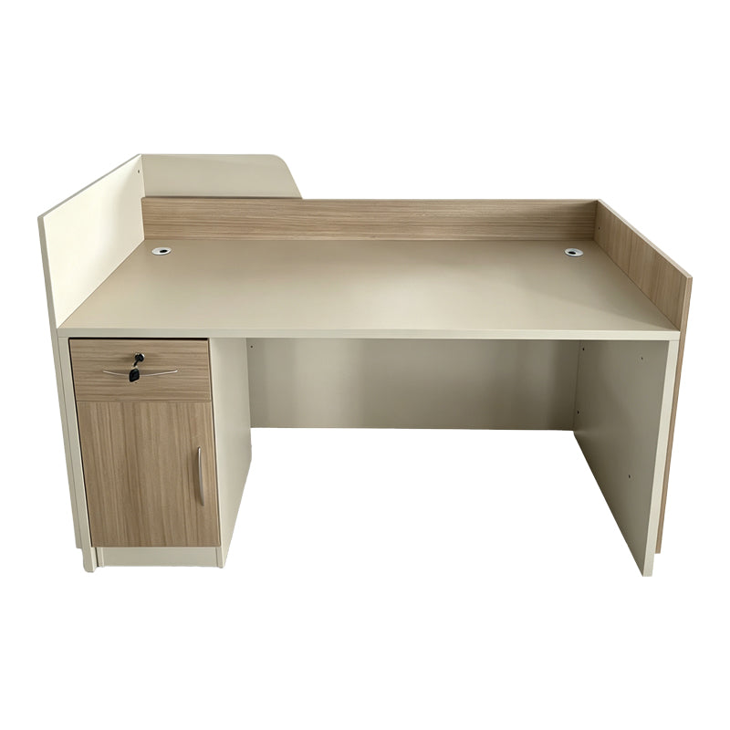 Γραφείο reception Kalu 4Life σε oak-μπεζ απόχρωση 180x60x105εκ