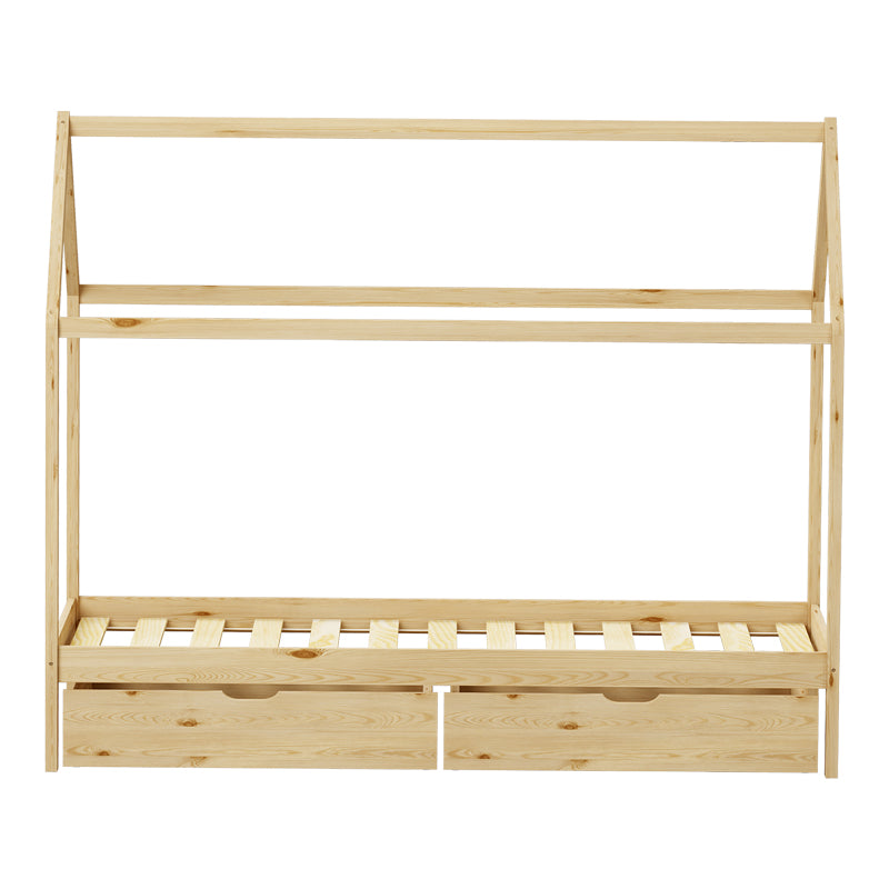 Παιδικό κρεβάτι Mellin τ. Montessori με 2 συρτάρια pakoworld ξύλο πεύκου σε φυσική απόχρωση 90x190εκ