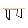 Τραπέζι Miles Slim pakoworld μασίφ ξύλο ακακίας σε φυσική απόχρωση με μαύρα μεταλλικά πόδια 140x80x76εκ