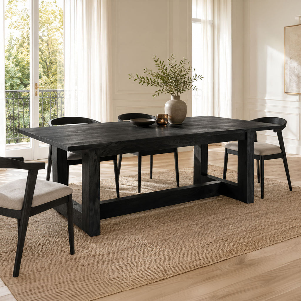 Τραπέζι Senza pakoworld μαύρο μάνγκο ξύλο 180x90x76εκ