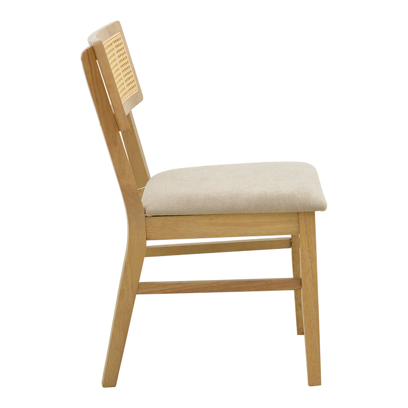 Τραπεζαρία Raffles pakoworld σετ 7τεμ rubberwood με pe rattanσε φυσική απόχρωση 150x90x76εκ