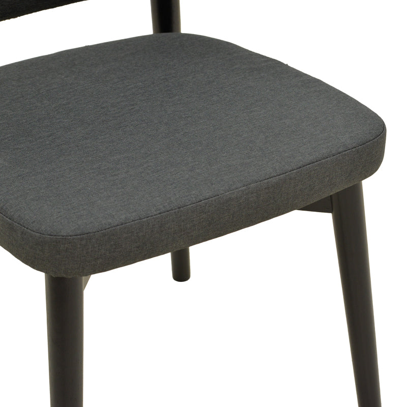 Καρέκλα Siena pakoworld ανθρακί ύφασμα και rubberwood 48x50x81εκ