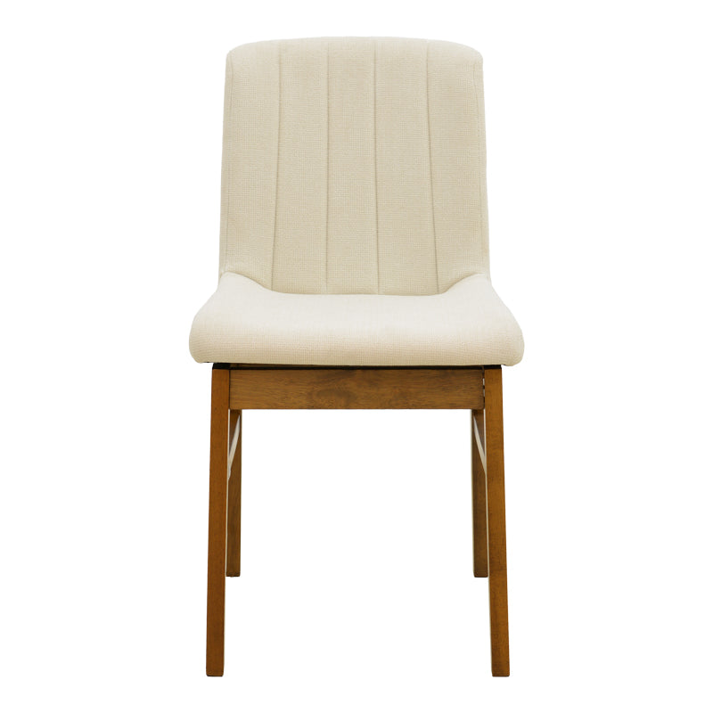 Καρέκλα Dalby pakoworld εκρού ύφασμα καρυδί rubberwood 50x45x85,5εκ