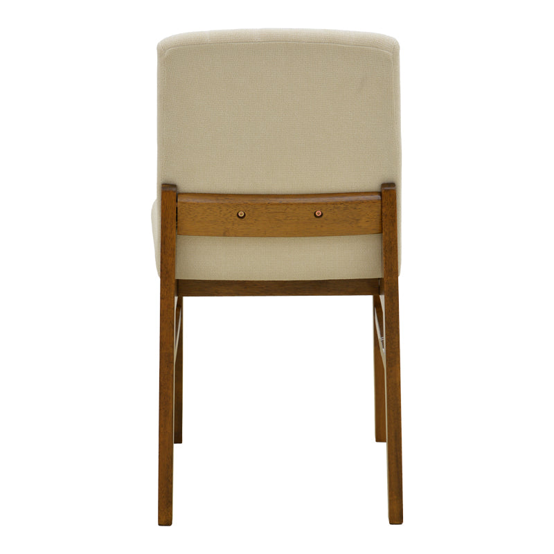 Καρέκλα Dalby pakoworld εκρού ύφασμα καρυδί rubberwood 50x45x85,5εκ