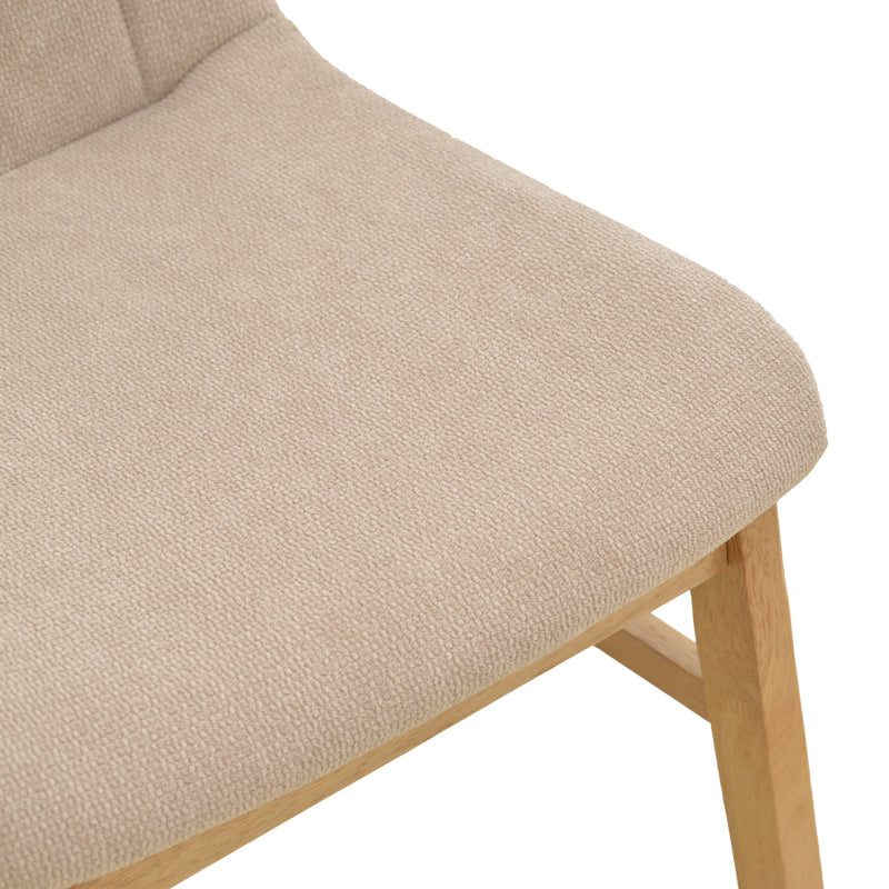 Καρέκλα Dalby pakoworld μπεζ ύφασμα sonoma rubberwood 50x45x85,5εκ