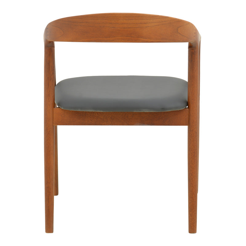 Πολυθρόνα Hogie 4Life rubberwood καρυδί- μαύρο pu μαξιλάρι 61x60x76εκ