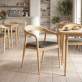 Πολυθρόνα Hogie pakoworld rubberwood σε φυσική απόχρωση με μαύρο pu μαξιλάρι 61x60x76εκ