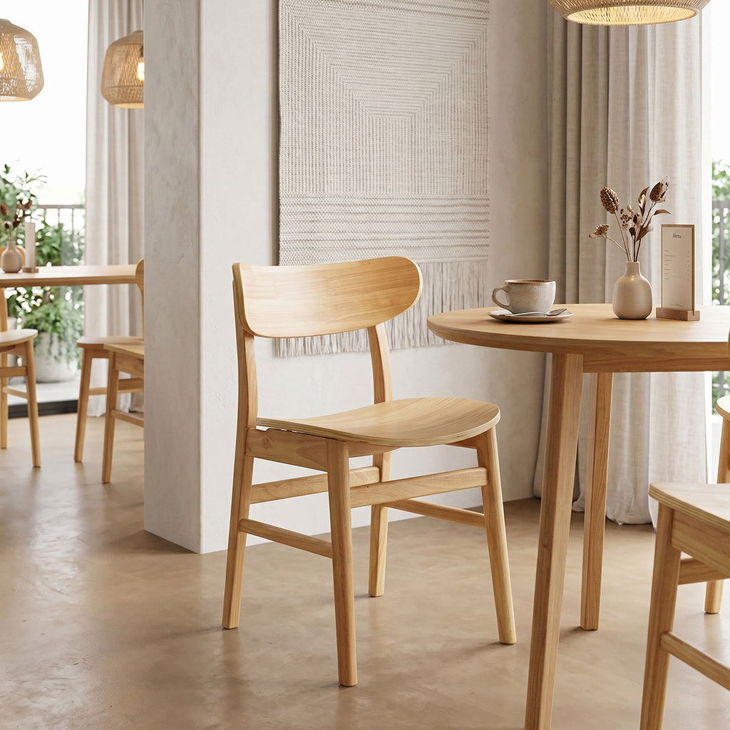Καρέκλα Lumnia pakoworld rubberwood σε φυσική απόχρωση 46x50x76εκ