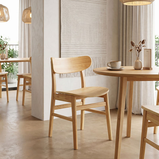 Καρέκλα Lumnia pakoworld rubberwood σε φυσική απόχρωση 46x50x76εκ