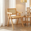 Πολυθρόνα Winslow pakoworld rubberwood-rattan σε φυσική απόχρωση 51x54x80εκ