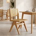 Καρέκλα Winslow pakoworld rubberwood-rattan σε φυσική απόχρωση 46x58x80εκ