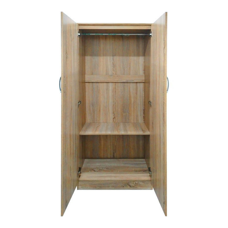 Ντουλάπα δίφυλλη Athos pakoworld σε Sonoma απόχρωση 80x42x180εκ